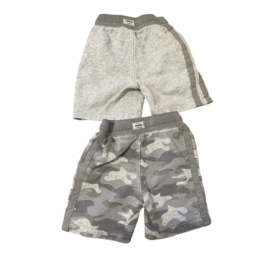 OshKosh Bgosh Set of 2 Boys 4T Elastic Shorts Gray Camo